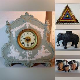 MaxSold Auction: This online auction features coins, art glass, cast iron banks, Royal Doulton figurines, sterling pill boxes, Royal Doulton figural mugs, Seth Thomas wall clock, Fenton uranium glass, cameo jewelry, gemstone jewelry, meerschaum pipes, comics, costume jewelry, vintage postcards, air compressor, lawnmowers, generator and much more!