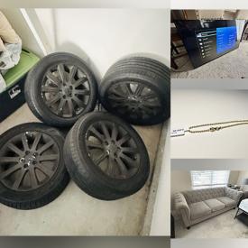 MaxSold Auction: This online auction features furniture such as Cielo sweaters, dining room chairs, bathroom shelving, jewelry, fitness gloves, Ikea desk lamp, metal shelving, computer chair, futon bed, fabric sofa, Febo electric fireplace, Samsung TV, Goodyear tires and much more!