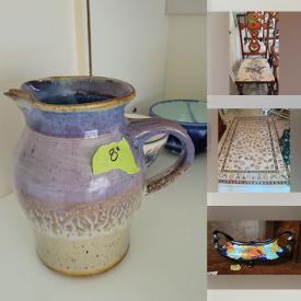 MaxSold Auction: This online auction features art glass, Thibault Habitant furniture, art pottery, cedar chest, leather recliner, patio furniture, costume jewelry, area rugs, lawnmower, yard tools, golf clubs, milk glass, refrigerator, chest freezer, fishing gear, stair lift and much more!