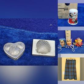 MaxSold Auction: This online auction features ginger jars, marbles, toys, pewter trinket boxes, thimbles, teacup/saucer sets, puzzle, jewelry, Jacques Barraband prints, Ty Beanie Babies, wall masks, vintage toys, stamps, hat pins and much more!