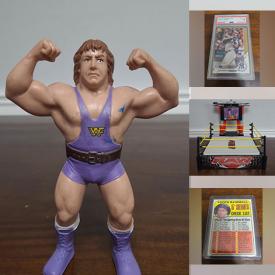 MaxSold Auction: This online auction features collectibles such as WWE figures and trading cards, sports trading cards such as Upper Deck NHL, Topps MLB, Fleer NBA, NFL jersey cards and much more!