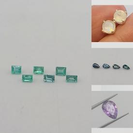 MaxSold Auction: This online auction features moonstone earrings, gemstones such as Onyx, Peridot, Blue Topaz, Amethyst, Opals, Tanzanite, Tourmaline, Sapphire, Emeralds and much more!