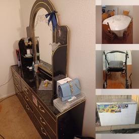 MaxSold Auction: This online auction features furniture such as a cabinet, dining table, dresser, queen bed, side table, chairs and others, glassware, walker, serving ware, Gazelle walking machine, rugs, printers, small kitchen appliances, chest freezer, shoes, seasonal decor, car tools, electric fireplace and much more!