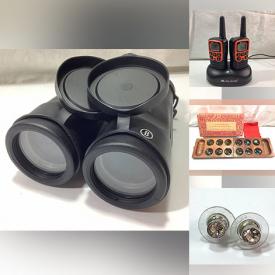 MaxSold Auction: This online auction features new binoculars, hunting gear, new sunglasses, games, stamps, vinyl records, action camera, Swarovski earrings, new uniforms, new beauty products, new toys and much more!