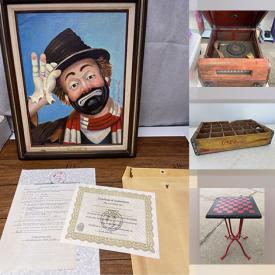 MaxSold Auction: This online auction features Dept 56 Christmas houses, mobility scooter, power & hand tools, toys, antique table, Red Skelton painting, vintage cameras & accessories, vintage tools, vintage bottles, fishing gear, vintage watches, steins, craft supplies, stamps, jewelry making supplies, insulators and much more!