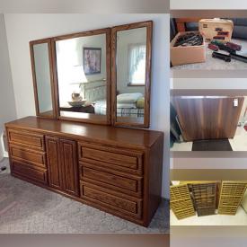 MaxSold Auction: This online auction features furniture such as a china hutch, chest of drawers, TV cabinet, rocking chair, cabinets, coffee table, dining chair, cabinets, brass bed and others, coolers, sports equipment, vintage toys, seasonal decor, electric hedge trimmer, yard tools, kitchenware, small kitchen appliances, carnival glass, Halls kitchenware, Princess House glassware, decorative plates, costume jewelry and much more!