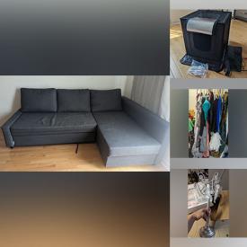 MaxSold Auction: This online auction features an Ikea pullout couch, vintage clothing, candelabras, chairs, organizers, lightbox, craft supplies, accessories, shoes, mannequin and much more!