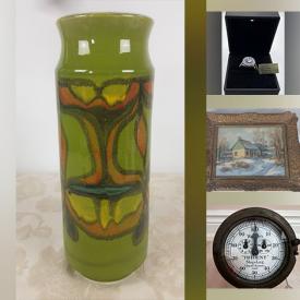 MaxSold Auction: This online auction features art pottery, gemstone jewelry, Norma Haller original art, oil lamps, art glass, Paul Thrane artwork, comic book, abstract art, wall mask, Legos, vintage books, cubby storage, pewter ornaments, desktop computer & accessories, DVDs, and much more!!