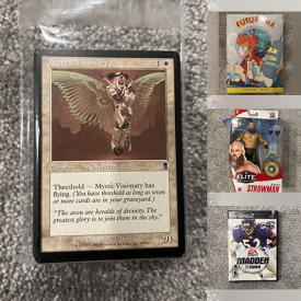 MaxSold Auction: This online auction features Pokemon cards, Magic cards, DVDs, WWE cards, sports trading cards, WWE action figures, video games and more!