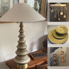 MaxSold Auction: This online auction features area rug, silver earrings, John Stribrny lithograph, MCM Denby sets, art glass, clarinet, stained glass hanging light, art pottery, fabric, Blue Willow pieces, decanter set, amber glass, and much, much, more!!