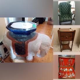 MaxSold Auction: This online auction includes framed artwork, Imari ware, furniture such as vintage dressers, side tables, single bed, shelving units, desks, and sofa, watches, office supplies, lamps, home decor, electric fireplace, small kitchen appliances, and much more!