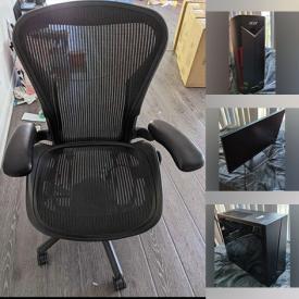 MaxSold Auction: This online auction features Herman Miller Aeron Chairs, pet products, desktop computers & accessories, security equipment, cables and much more!