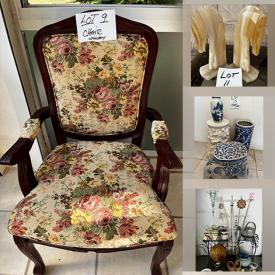 MaxSold Auction: This online auction includes Christmas decor, collector teapots, furniture such as antique mahogany parlor chair, leather couch, leather recliner, glass top coffee table, table with chairs set and shelving units, sewing machines, office supplies, kitchenware, and much more!