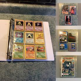 MaxSold Auction: This online auction features Pokemon cards, Magic the Gathering cards and sports trading cards, Spider-Man, Lois Lane, The Thing and other comics, Pokemon playmat, Bebop, Barbie, Spider Gwen and other action figures, Hot Wheels and much more!