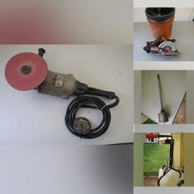 MaxSold Auction: This online auction features power & hand tools, hardware, carpet cleaner, work lights, bottle cocker, siphon hoses, glass demi johns, yard tools, moving supplies, plumbing supplies and much more!