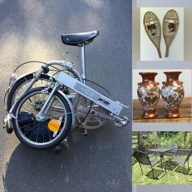 MaxSold Auction: This online auction features patio furniture, display trays, antique wagon wheels, folding bike, antique pottery, art glass, Nigerian drum, Cowichan sweater, wood carvings, vintage bottles, vinyl records, camping dishes, skis and much more!