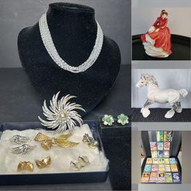 MaxSold Auction: This online auction features Royal Doulton figurines, brass collection, vintage swag lights, art pottery, teacup/saucer sets, Yu-Gi-Oh Cards, Pokemon cards, coins, DVDs, watches, jewelry, vintage doll furniture, Inuit art, wood carvings, Lladro figurines, studio pottery, Disney collectibles, art glass and much more!