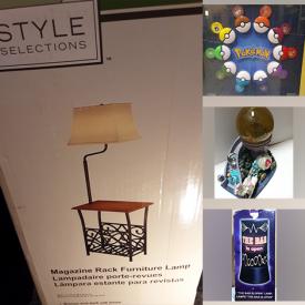 MaxSold Auction: This online auction includes a Style Selections magazine lamp table, vintage Sesame Street lunchbox, Mcdonalds toys, Conair diffuser, paper towel dispensers, accessories, Airborne inflatable wing costume, books, kitchenware, Josef figurine, Nearly Noggins accessories, toys, servingware, bedding, Yo Gabba Gabba onesie, binders, marble sink, Playstation move sports park, light fixtures, High School Musical roller skates and much more!