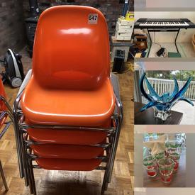 MaxSold Auction: This online auction features mobility scooter, DVDs, stereo components, sewing notions, yarn, men’s & women’s clothing, Stetson hat, printers, office supplies, copier, power lift recliner, cameras & accessories, executive desk, karaoke machine, hospital bed, jewelry, live plants, vinyl records, art pottery, digital keyboard, milk glass, art glass, teacup/saucer sets, collector spoons, small kitchen appliances, vintage Pyrex, snorkeling gear, stackable chairs, bicycles,  lawnmower, stair lift and much more!