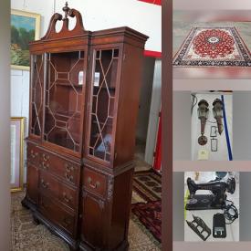 MaxSold Auction: This online auction features furniture such as a china cabinet, oak cabinet stand, buffet, vintage coffee table, curio cabinet and others, Lenox china, serving ware, wall art, seasonal decor, lamps, CDs and Bose receiver, woodworking planes, vintage copper lanterns, model trains and accessories, vintage scale, Tabriz rug and much more!