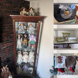 MaxSold Auction: This online auction features Tiffany-style lamp, doll collection, games, vinyl records, jewelry, wall masks, cookie jars, small kitchen appliances, shoes & clothing, NIB leaf blower and much more!