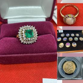 MaxSold Auction: This online auction features JCK brooches, earrings and necklaces, 14k rings, furniture such as dining room table, dining chairs, vintage dressers, night stands, and dressers, silver and gold coin sets, glassware, fine china, small kitchen appliances and much more!