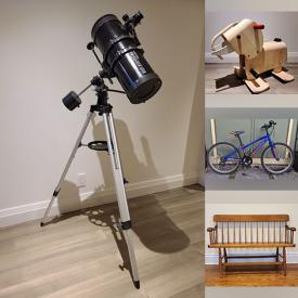 MaxSold Auction: This online auction includes a vintage sewing table, vintage Guzzini PicBoll, kids games, books, Ikea chair, ukulele, airplane decor, vintage Windsor bench, Royal Elfreda porcelain, Singer sewing machine, Garneau bicycle, plants, toys, Celestine telescope and more!