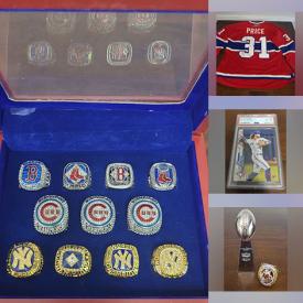 MaxSold Auction: This online auction features replica sports rings, sports trading cards, mini hockey sticks, sports jerseys, non-sports cards and much more!