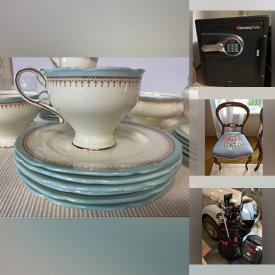 MaxSold Auction: This online auction features 54” Samsung TV, fine china such as Paragon, Noritake and Limoges, furniture such as Ashley cabinet, dining table with chairs, side tables, loveseats and vintage dressers, glassware, bicycles, tools and much more!