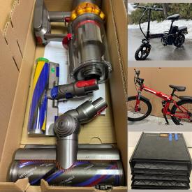 MaxSold Auction: This online auction includes new and refurbished items such as 300W electric bike, Shimano foldable bicycle, Dyson vacuum, inflatable swimming pool, Ballarini cookware, small kitchen appliances, solar lighting, fashion jewelry, and much more!