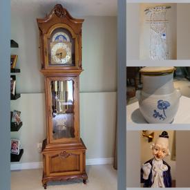 MaxSold Auction: This online auction features Grandfather clock, leather sofa, chandelier, collector plates, grow light, art glass, English cottages, art pottery, Royal Doulton figurines, costume jewellery, yard tool, and much more!!