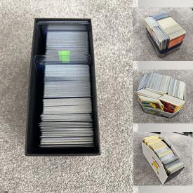 MaxSold Auction: This online auction features a number of various cards such as NFL Football, Baseball, and a wide range of Pokémon cards in tins and ETB and much more!