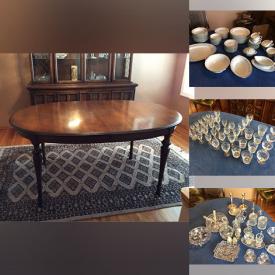 MaxSold Auction: This online auction features dining room furniture, crystal, silverware, media cabinet, and more!