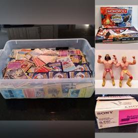 MaxSold Auction: This online auction features a Siege combat game toy, Monopoly and other board games, vintage craft kits, E.T. trading cards, Pokemon Mega Construx kit, magazines, Leviton dimmers, VTech phones, Hopalong Hollow sets, Hilti fire sealant collar, ceramic curler, Mickey Mouse phone, slot car racing set, Tarzan books, Canon camcorder, Billy Bass, Disney lithographs, vintage Lego set, framed 1960s Coca Cola ads, Pokemon cards and much more!