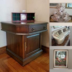 MaxSold Auction: This online auction features fine china, 22” Insignia TV, Swarovski crystals, Gerhard piano, furniture such as kitchen table, chairs, buffet cabinet, dining table and chairs, wingback chair and sofas, small kitchen appliances, light fixtures, area rugs and much more!