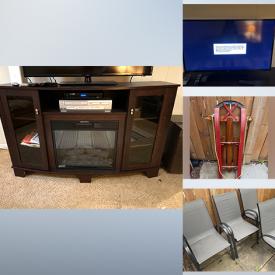 MaxSold Auction: This online auction features costume jewelry, vintage dresser, watches, AC window unit, vintage display cabinet, accent chairs, small kitchen appliances, TV console fireplace, TV, BBQ grill, yard tools, patio furniture, composting bins, area rug, sewing machine, stereo components, power washer, and much more!!