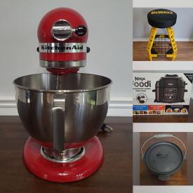 MaxSold Auction: This online auction features a Kitchenaid mixer, Ninja Foodi, CH home inflation system, Ridgid hammer drill and other tools, ceramic heater, Millside wagon, DeWalt garage stool, Xbox camping chair, WWE wrestling figures, darts picture, Strontium Dog game, Funko Pops, Beatles figures, portable gas stove, seedling mat, kitchenware and much more!