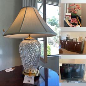 MaxSold Auction: This online auction features Total Gym, 37” Sony TV, home decor, framed wall art, furniture such as striped couches, Karges wood tables, MCM buffet, dinette set and vintage dining set, lamps, costume jewelry, crystalware, area rugs, ladies clothing, office supplies and much more!