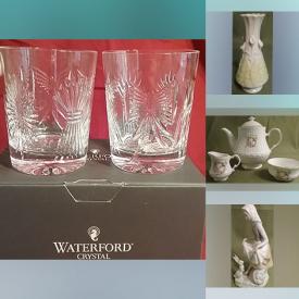 MaxSold Auction: This online auction features Waterford crystal, fine china including Lenox, Belleek, Lladro, and Limoges, Hummel, collector plates, pewter, books, framed artwork and much more!