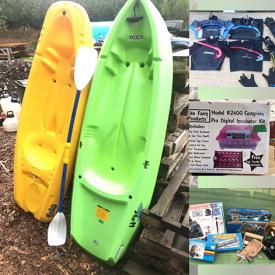 MaxSold Auction: This online auction features stamps, bicycle trailer, kayaks, children’s books, YA books, craft supplies, toys, camping tents, telescope, dance wear, snorkel gear, board games, area rugs, musical instruments, inflatable boat, power & hand tools, yard tools, and much, much, more!!