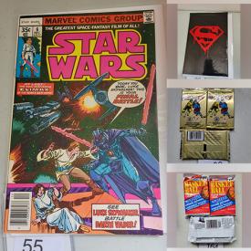 MaxSold Auction: This online auction includes vintage comics such as Amazing Spider-Man, Avengers, Captain America, Daredevil, Star Wars, Indiana Jones, Superman and Batman, The Walking Dead, Iron Man, Venom, and Transformers, unopened hockey and basketball  trading cards, vintage diecast cars, Lego and much more!