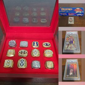 MaxSold Auction: This online auction features Super Bowl replica rings, sports trading cards including Michael Jordan, autograph cards, mini stick sets and much more!