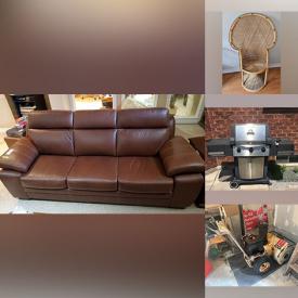 MaxSold Auction: This online auction features furniture such as wicker chairs, peacock chair, MCM dressers, leather sofa, teak bedframe, shelving units and others, power tools, hand tools, hardware, yard tools, Maytag upright freezer, kitchenware, small kitchen appliances, grandfather clock, sewing supplies, Weslo treadmill, cleaning supplies, cameras, clothing, jewelry, Wedgwood, rugs, electronics and much more!