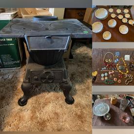 MaxSold Auction: This online auction includes a cast iron incubator stove, Sony home speakers, exercise equipment, portable generator, seasonal decor, vintage tins, Hallmark car series ornaments, vintage glassware, John Haviland and other china, jewelry, vintage wood burning stove, Pyrex, Norman Rockwell mugs, craft supplies and much more!