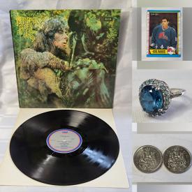 MaxSold Auction: This online auction features vinyl records, sports trading cards, sterling silver jewelry, coins, vintage jewelry, gemstone jewelry, geode, vintage tools, vintage books, belt buckle, toys, thimble collection, vintage advertising collectibles and much more!