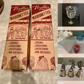 MaxSold Auction: This online auction features Bryce crystal goblets, Nippon demitasse set, Portmeirion chip/dip, art glass, marionettes, Disney bells, glass miniatures, standing mixer, pet clothes, and much more!!!