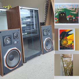 MaxSold Auction: This online auction features Sansui audio system, framed lithograph prints, Heelys shoes, vintage wooden trunk, home decor and much more!