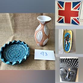 MaxSold Auction: This online auction features garden art, metal wall art, art pottery, art glass, glass shade ceiling light, vintage Japanese ceramics, Japanese teapot, wall masks, Moroccan ceramics, Canadian pottery, salt & pepper sets, Bunnykins, teacup/saucer sets, and much more!!