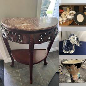 MaxSold Auction: This online auction features mahogany plant tables, camping gear, small kitchen appliances, art glass, moccasins, Helen Cloney teacups, pet products, plant pots, wine cabinet, decanter, electric fireplace, costume jewelry, and much, much, more!!