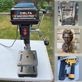 MaxSold Auction: This online auction features bike, range hood, drill press, patio heater, men’s linen shirts, sewing notions, dishwasher, power & hand tools, clarinet, children’s books, sports equipment, flower pots, and much more!!